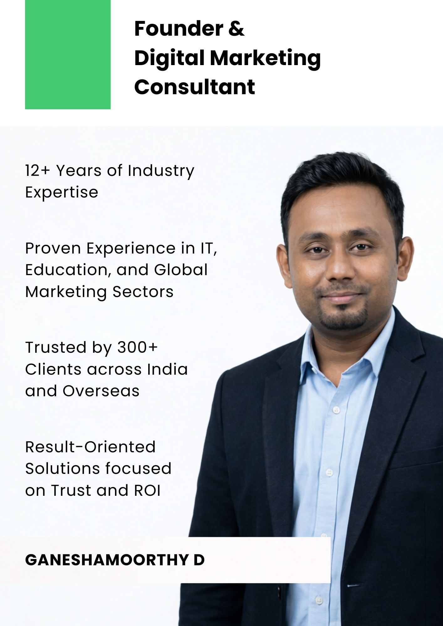 Ganeshamoorthy D - Founder and Digital Marketing Consultant